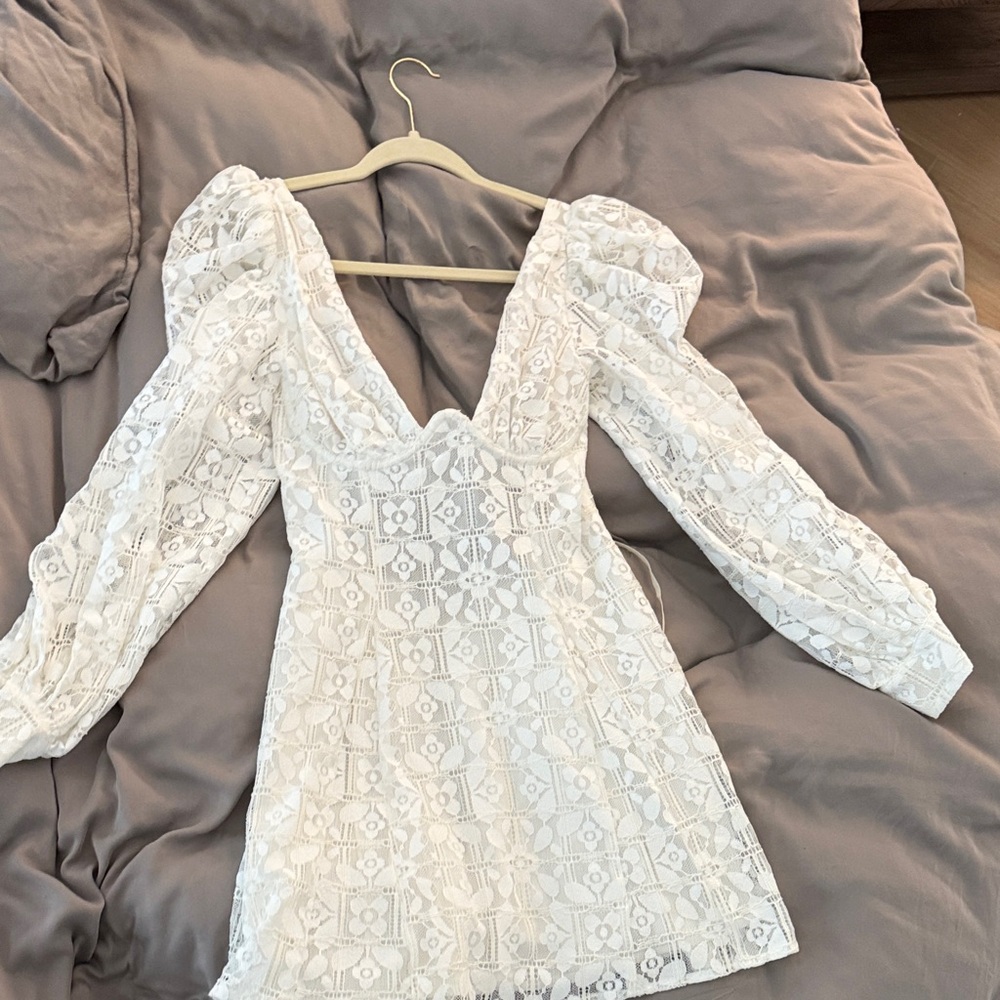 For love and lemons open back White Lace Dress